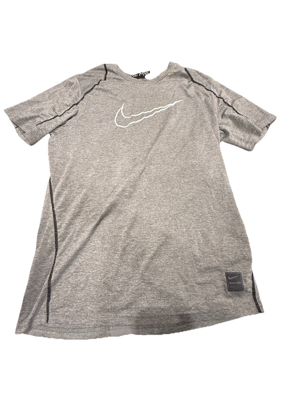 Nike Pro Dri-FIT Women’s XL Gray Fitted Athletic Training Shirt Swoosh Top